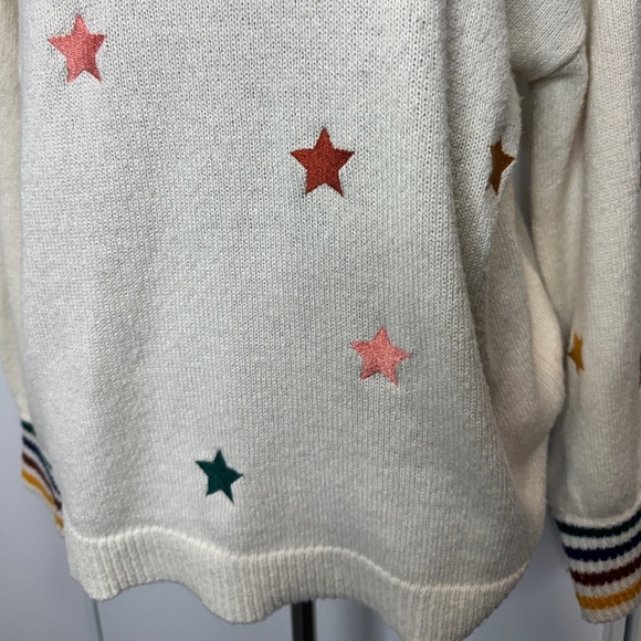 Maurices Star Print Pullover Sweater Beige - Picture 8 of 10